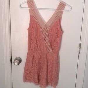 Lace Coral Romper